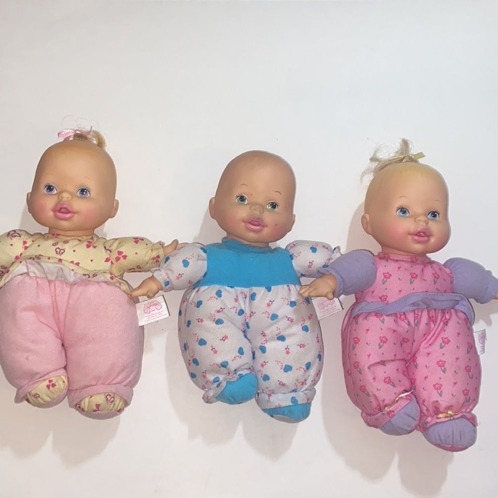 Vintage Take Care Of Me Triplets Interactive Dolls 1997 Set